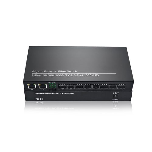 10/100/1000Mbps Media Converter /Fiber Transceiver 8 SFP+2 RJ45 Ports